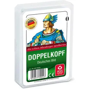 ASS Kartenspiel Altenburger 22570024 - Doppelkopf für 3-6 Spieler - Strategiespiel-Klassiker mit 48 Karten im deutschen Design. Ideal für Familienabende, ab 8 Jahren. Lieferung im praktischen Kunststoffetui.