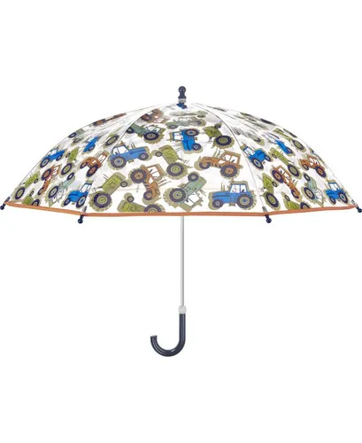 Playshoes Stockregenschirm Regenschirm Traktoren in weiß von PLAYSHOES