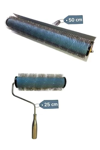 Pangolino Entlüftungsroller 50 cm mit Metallstacheln Stachelwalze mit Stachellänge: 20 mm | Profi-Entlüftungsroller für Epoxy & Fließbeschichtungen, Lösungsmittel-resistent