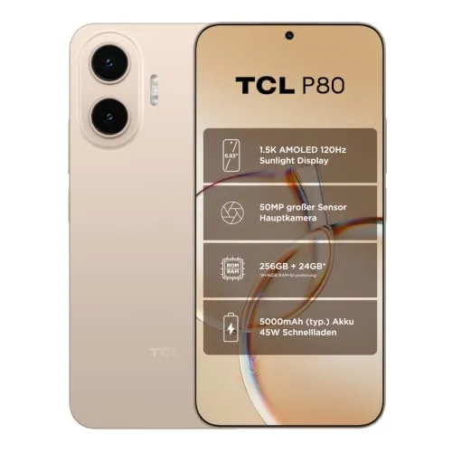 TCL P80 Smartphone – 6,83 Zoll, 256 GB, 50 MP Kamera von TCL