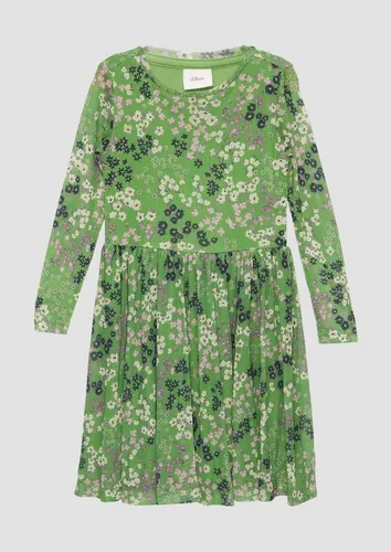 s.Oliver Minikleid – Gemustertes Kleid aus unterlegtem Mesh in grün von s.Oliver