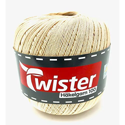 Unbekannt Häkelgarn Twister - Beige - 100g