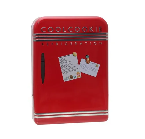 POWERHAUS24 Keksdose Blechdose Mini-Kühlschrank 20 cm x 28 cm, Blech