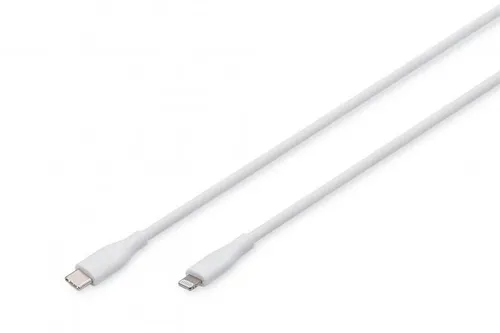 DIGITUS Lightning Silikon Anschlusskabel, USB-C - Lightning, 0,5m, weiß