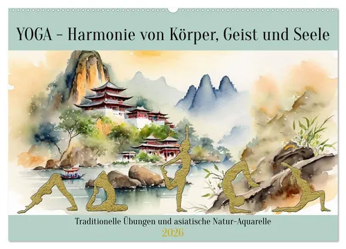 Claudia Kleemann | YOGA - Harmonie von Körper, Geist und Seele (Wandkalender) - Wandkalender 2025 mit 14 Seiten, inspiriert von traditionellen Übungen und asiatischen Aquarellen. Perfekt für alle Yoga-Liebhaber und zur Förderung von Balance im Alltag.