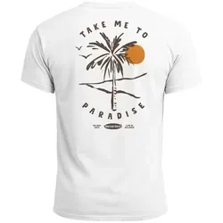 Neverless Print-Shirt Herren T-Shirt Backprint Palmen Aufdruck Sommer Grafikshirt Urlaub mit Print weiß XL