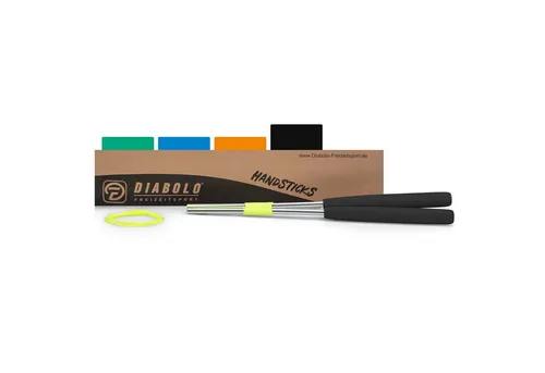 Diabolo Freizeitsport Spiel Handstäbe Aluminium 32,5 cm mit Ersatzschnur - Viele Farben, Diabolo Jonglier Zubehör 32,5 cm Stäbe mit Nylon Schnur, Leichte Alu Diabolo Sticks mit Moosgummi Griff für Kinder