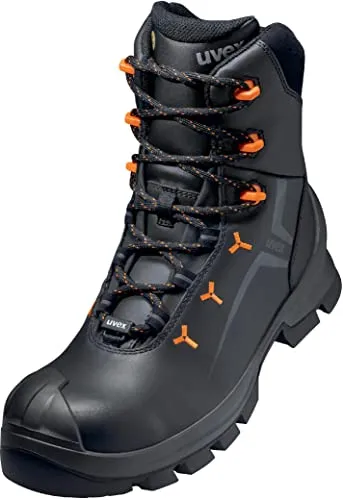 MACSOLE® Stiefel S3 65303 schwarz/orange - Sicherheitsstiefel für maximale Performance - Arbeits- & Schutzkleidung mit innovativer Dämpfung, ergonomischer Passform und herausragenden Klimaeigenschaften für höchsten Tragekomfort im Arbeitsalltag.