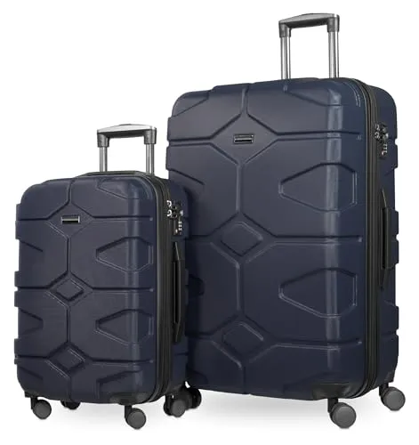 Hauptstadtkoffer X-Kölln 2er Set Rollkoffer – Dunkelblau - Praktisches Kofferset (S & L) mit erweiterbarem Volumen für mehr Gepäck. Robuste Hartschale aus 100% ABS, leicht und stabil. Komfortable 360° Rollen und TSA-Zahlenschloss für sicheres Reisen.