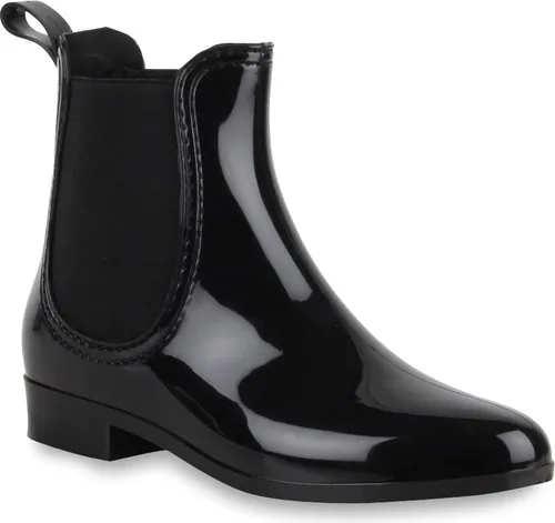 Mytrendshoe Damen Stiefeletten Gummistiefel Chelsea Boots 70510