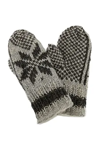 Hollert Handgestrickte Fausthandschuhe Bernie – gefüttert mit Merinowolle - Kuschelige Fäustlinge für Damen, handgefertigt aus warmer Merinowolle im Norwegermuster, ideal für kalte Tage. Jedes Paar ist ein einzigartiges Accessoire, das Wärme und Stil vereint.