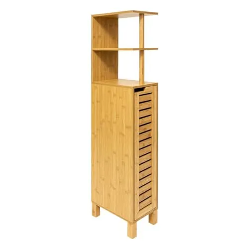 Schmaler Badezimmerschrank aus Bambus SICELA – 30 x 19 x 120 cm