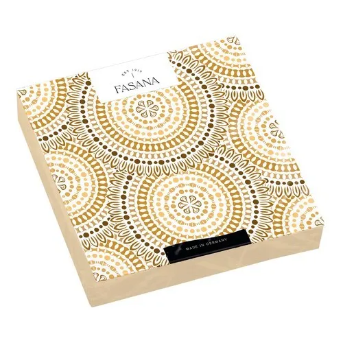 Servietten Ethno Circles Ethnische Kreise Muster ocker / gold Deko 33x33cm 20