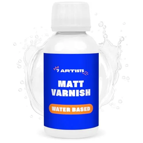 Artists Acryl Klarlack Matt 120 ml – Acryl Versiegelung Firnis für Acrylfarben, Bemalte Holz, Steine, Ton | Lack Wasserfest Finish, Schnelltrocknend, Farblos | Matt Varnish 7