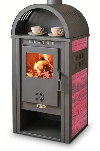 Kaminofen Vienna S 4.0 Keramik Rot mit 7,5 kW