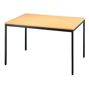 Hammerbacher Besprechungstisch VS 12, rechteckig 120 x 72 cm, buche / schwarz - Besprechungs- & Mehrzwecktische mit stabilem 4-Fußgestell für hohe Standfestigkeit und höhenjustierbaren Füßen für optimalen Bodenausgleich.
