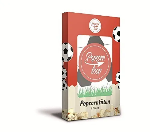 Popcornloop Tüten Fußball Edition, 6 Portionierer für Popcorn