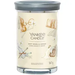 Yankee Candle Signature Tumbler Soft Wool & Amber 567 g - Scented Candle in stilvollem Tumbler-Design, sorgt für eine gemütliche Atmosphäre mit dem warmen Duft von Wolle und Amber.