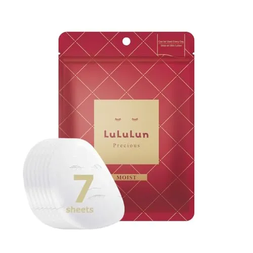 Lululun Precious Tuchmasken Gesicht - Tief feuchtigkeitsspendendes Anti-Aging-Gesichtsmasken-Set für Frauen - alkoholfrei, parfümfrei - japanische Hautpflege für den täglichen Gebrauch (7 Blatt)