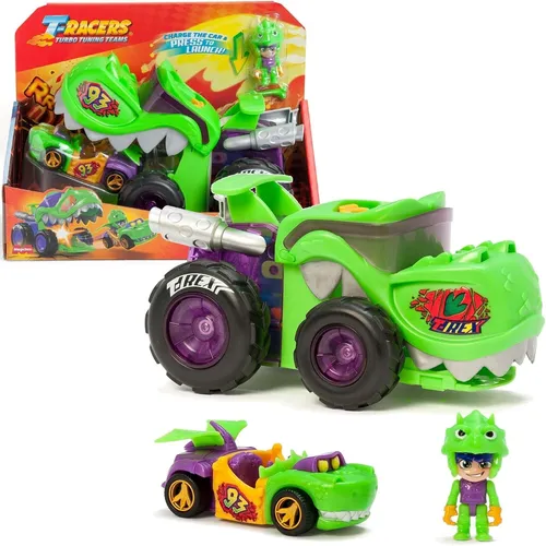 Mega Wheels T-Racers T-Rex Cars und Fahrer Set