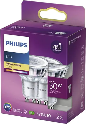 Philips LEDcla 50W GU10 WW ND 2CT 36D LED-Lampe von PHILIPS LIGHT