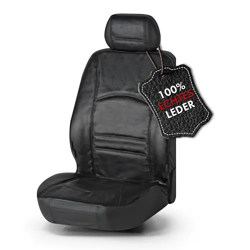 WALSER Sitzschonbezug für VW, MERCEDES-BENZ, AUDI 19678 - Hochwertiger Autositzbezug aus schwarzem Leder, schützt Ihre Sitze und verleiht Ihrem Fahrzeug einen eleganten Look. Ideal für die vorderen Sitze von PKWs.