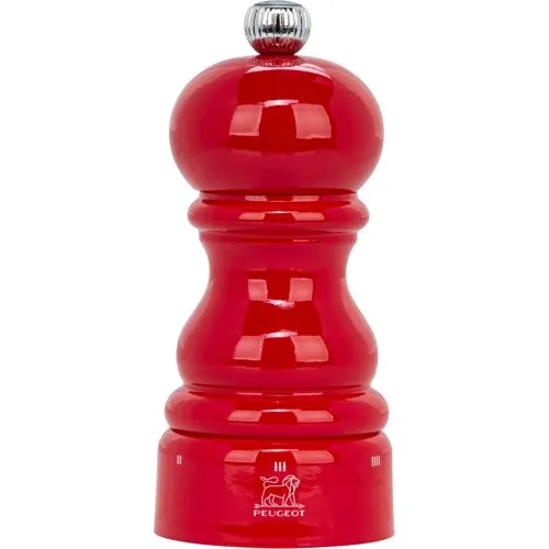 Peugeot Paris U'Select Pfeffermühle 12cm - Küchenhelfer mit u'Select Mahlgradeinstellung für perfekte Gewürzvariationen, kompakt und stilvoll in Rot.