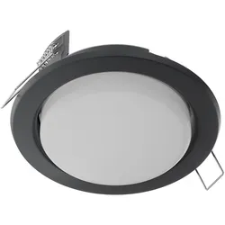 ledscom.de LED Einbaustrahler Zobe flach GX53 anthrazit rund 6,2W 509lm warm-weiß 107mm Ø Lochkreis 90mm Ø