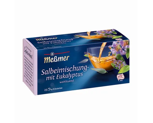 Meßmer Tee, Meßmer Salbei Mischung mit Eukalyptus würzig 25 Teebeutel 40g