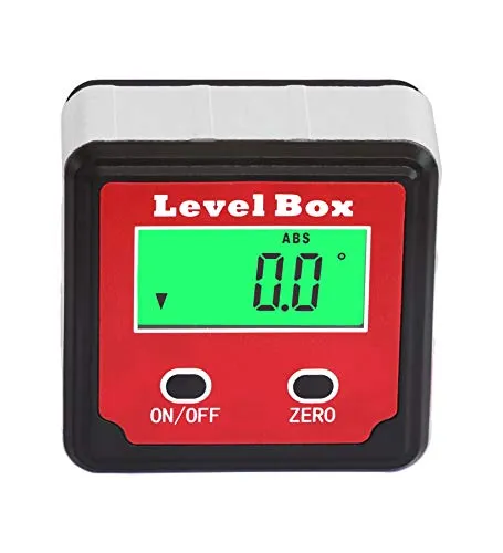 HHTEC Winkelmesser Neigungsmesser Inklinometer Digitaler LCD Wasserdicht Bevel Box Winkelmessgerät Wasserwaage Level Box integrierte Magnete