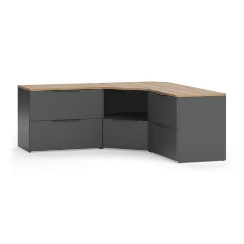 Vicco Wohnwand Wido, Anthrazit/Sonoma, 3-teilig von Vicco