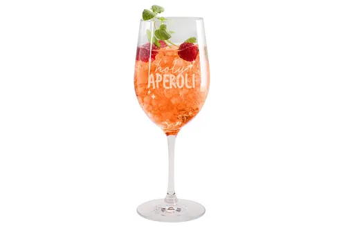 Herz & Heim Weinglas für Aperol Spritz mit Gravur - Elegantes Rotweinglas aus spülmaschinengeeignetem Teqton-Glas, ideal für Aperol Spritz und Sommerdrinks – perfekt für gesellige Abende!