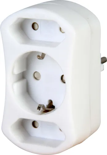 KOPP Euro- und Schutzkontakt-Adapterstecker 177602009, BS, weiß