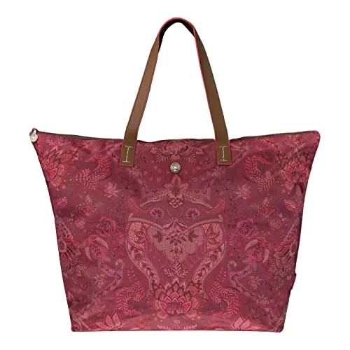 Pip Studio Tragetasche Kyoto | Dark Pink - 66 x 20 x 44 - Reisetasche mit charmantem Design und praktischem Schulterriemen, ideal für Reisen oder Shoppingtrips. Großzügiger Innenraum für all Ihre Essentials.