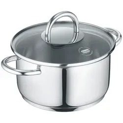 Berndes Kochtopf b.mini, Grau Hochglanz - Hochwertiger Kochtopf aus Metall mit 1,2 L Fassungsvermögen, backofengeeignet und hitzebeständige Griffe für sicheres Kochen.