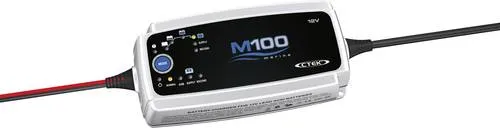 CTEK M100 Autobatterie-Ladegerät, 12 V, 7 A - Fahrzeugbatterie-Ladegerät mit vollautomatischem 8-stufigen Ladevorgang und Recond-Modus zur Rekonditionierung tiefentladener Batterien. IP65 Schutz für den Einsatz unter anspruchsvollen Bedingungen.