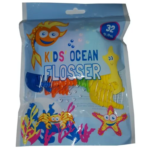 FLOSSER Kids Ocean Zahnseide für Kinder, 32 Stück