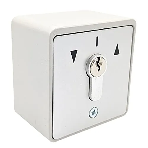 geba MSC-APZ 1-2T/1 Aufputz Aluminium Schlüsselschalter - Tore-Zubehör mit einbruchhemmendem Design, ideal für Garagentore und Schranken, inklusive 3 Schlüssel für zusätzliche Sicherheit.