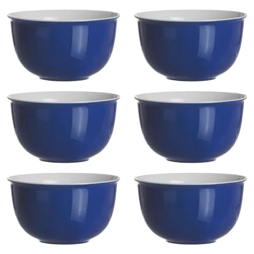 Ritzenhoff & Breker DOPPIO Müslischale 14 cm 6er Set - Indigo Blau - Schalen & Schüsseln: Hochwertige Müslischalen aus Porzellan mit farbigem Dekor, spülmaschinengeeignet und farbecht für ein stilvolles Frühstückserlebnis.