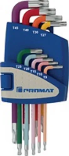 Winkelschraubendrehersatz 9tlg. T9-T45 farbcodiert von Promat