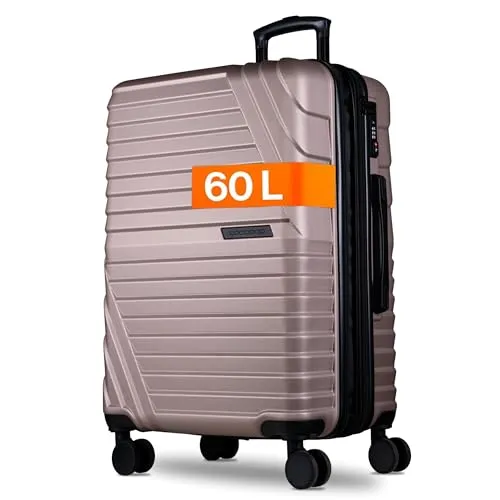 Cocoono Hartschalenkoffer Mittelgroß – 60L – 67L Volumen - Koffer mit 8 drehbaren Rollen für mühelose Fortbewegung und einem TSA-Zahlenschloss für sicheres Reisen. Leichte ABS-Hartschale bietet optimalen Schutz, ideal für jeden Reisezweck.