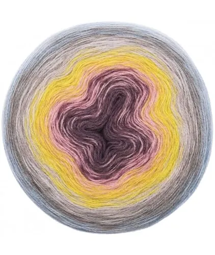 Rico Design Wolle Dégradé Dreieckstuch Super6 Pastell, 70% Polyester, 30% Wolle, 200g Bobbel Farbverlaufsgarn, 800m Lauflänge, Handwäsche empfohlen