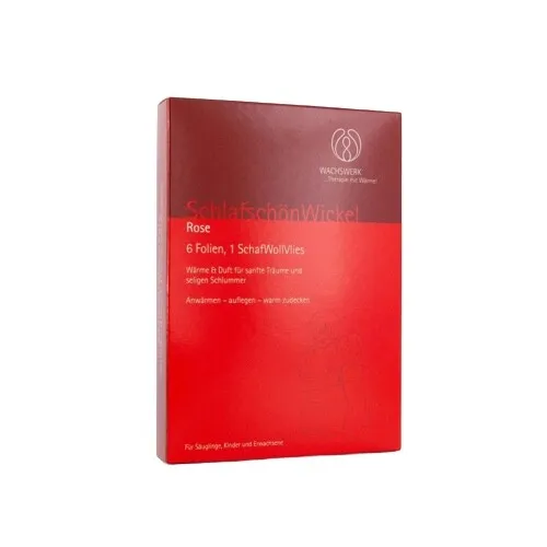 Wachswerk SchlafschönWickel Rose 6 Folien Wollvlies Wickel