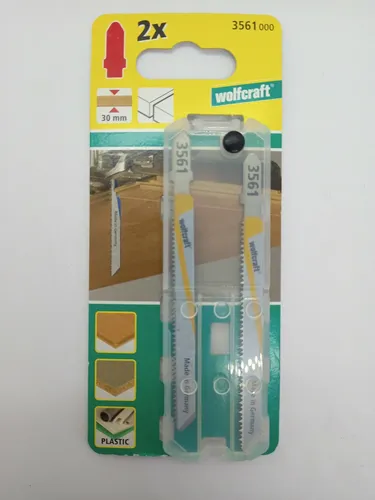Wolfcraft 3561000 2 Stichsägeblätter 2St. - Sägeblätter für präzise Schnitte, ideal für Holz und Kunststoff, langlebig und robust für vielseitige Anwendungen.