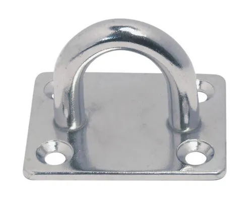 Edelstahl Decksplatte 40x35x6mm Augplatte Zurröse Bügelplatte Ösenplatte (D95)