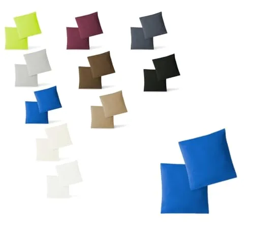EXKLUSIV HEIMTEXTIL Jersey Kissenbezug 2er Set 80 x 80 cm Royalblau