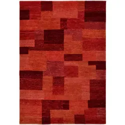 Cazaris Wollteppich Rot, 120x180 cm, rechteckig, für Fußbodenheizung geeignet - Der Cazaris Wollteppich in Rot (120 x 180 cm) vereint traditionelles Karo-Design mit moderner Eleganz. Handgeknüpft aus 100 % Schurwolle, bietet er ein angenehmes Raumklima und ist ideal für Räume mit Fußbodenheizung.
