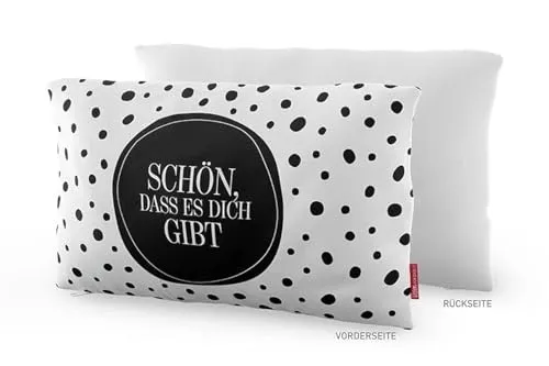 Kissen 25x40cm Schön, dass es dich gibt, Punkte von la vida