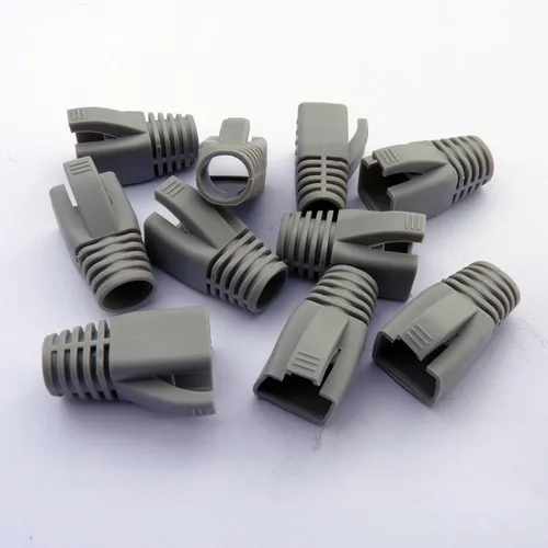 Datacom Huelse für RJ45-Stecker (CAT6A, CAT7) grau (10 Stück), 10 Stück
