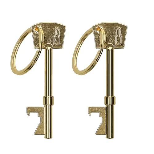kwmobile 2x Flaschenöffner in Schlüsselform - Bottle Opener Set - Aluminium Schlüsselanhänger - Kronkorken Öffner für Bier Soda Soft Drinks - Gold